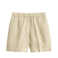 Linen Blend Pull On Shorts - 200 Oat Beige