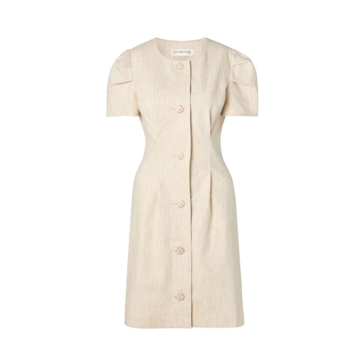 361 01 JACKIE DRESS - NATURAL LINEN