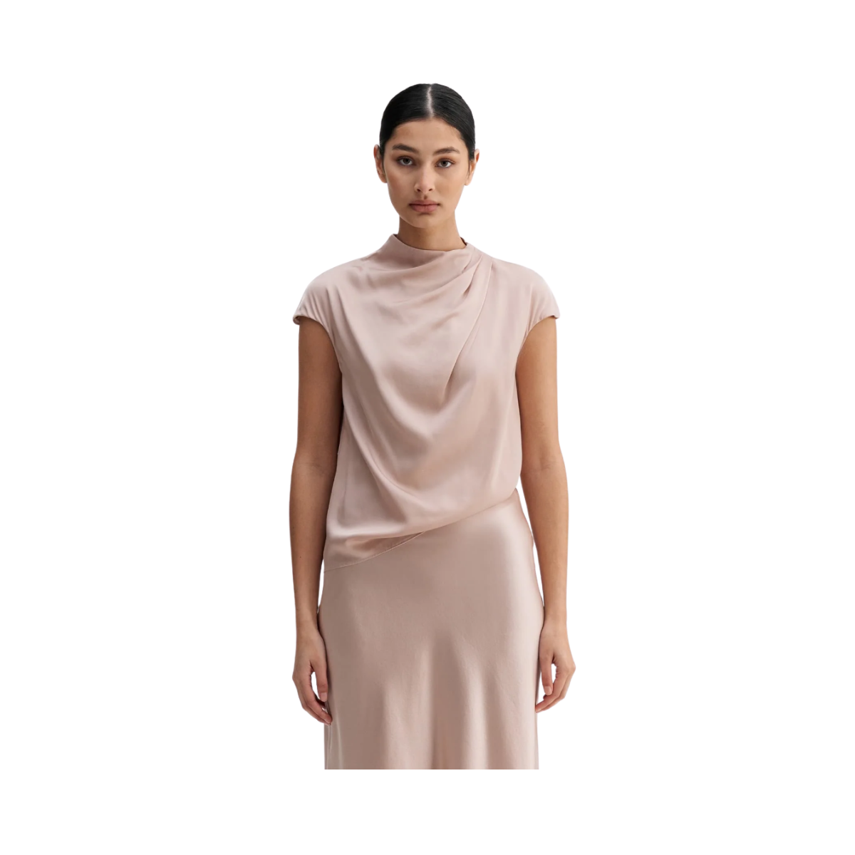 Lima Silk Top - Dusty Pink