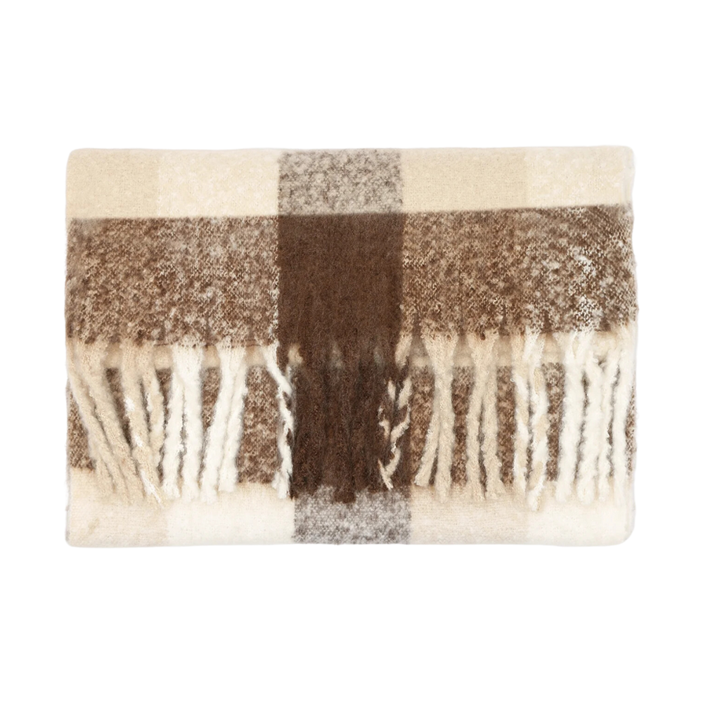 Checked Scarf - Brown