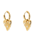 Earrings Heart With Pearls - Gold