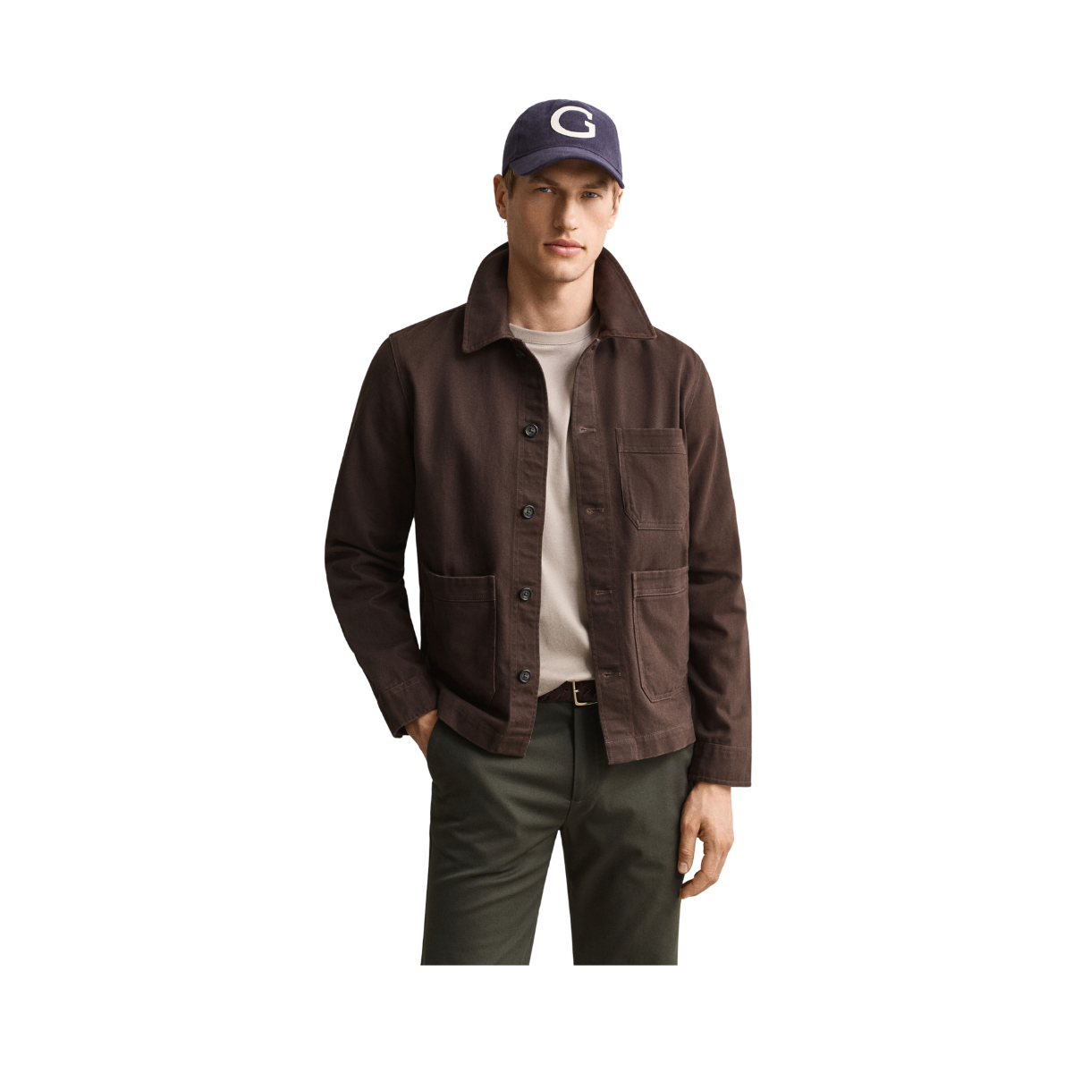 Twill Overshirt - Black Brown