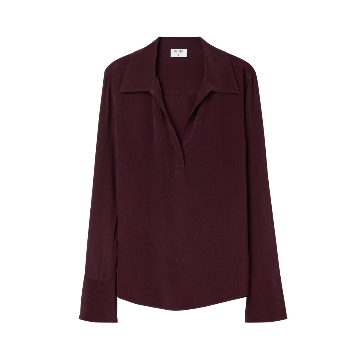 Half Placket Blouse - Dark Burgundy