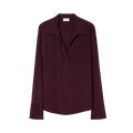 Half Placket Blouse - Dark Burgundy