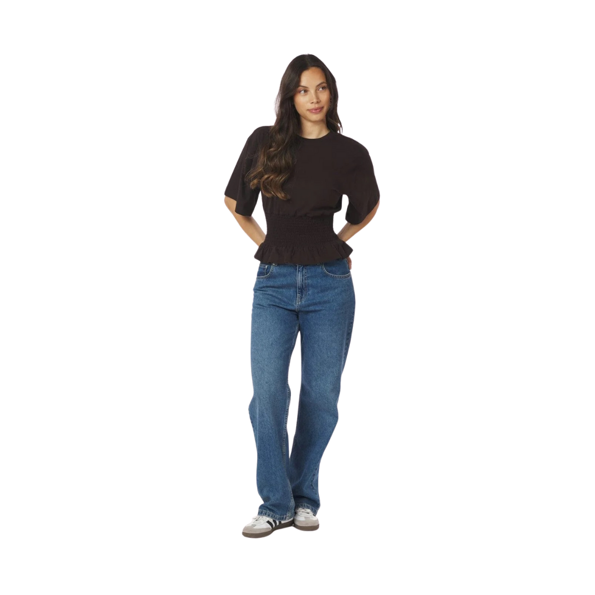 Dray Boxy Smock Tee - Dark Brown