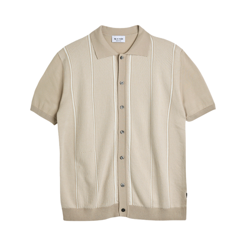 SAND 5629 POLO SHIRT - LIGHT BEIGE PATTERN
