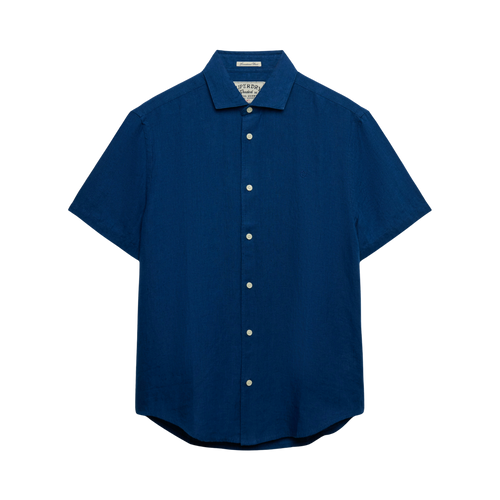 Superdry RIVIERA S/S LINEN SHIRT - FRENCH BLUE