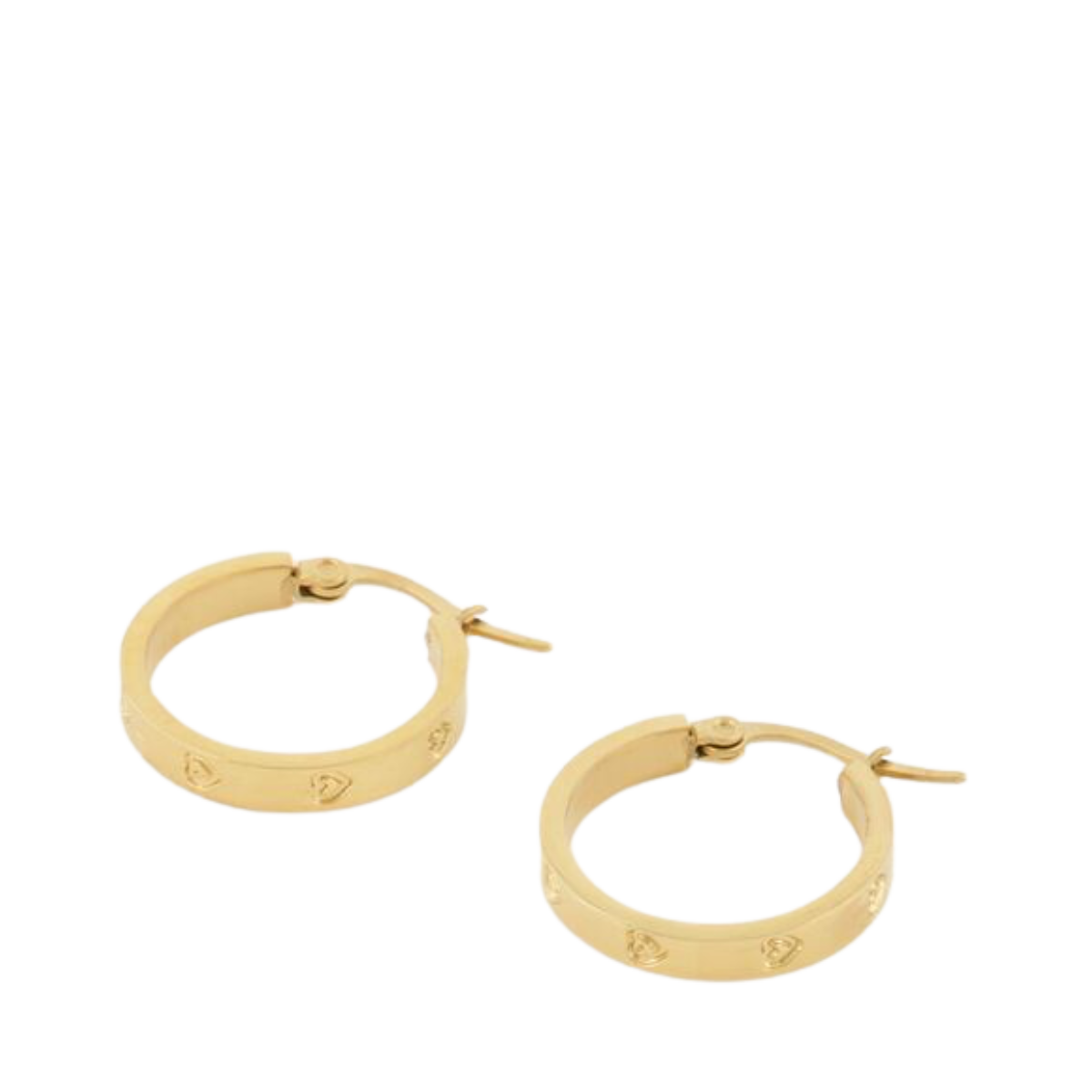 Earrings Engraved Hearts - Gold