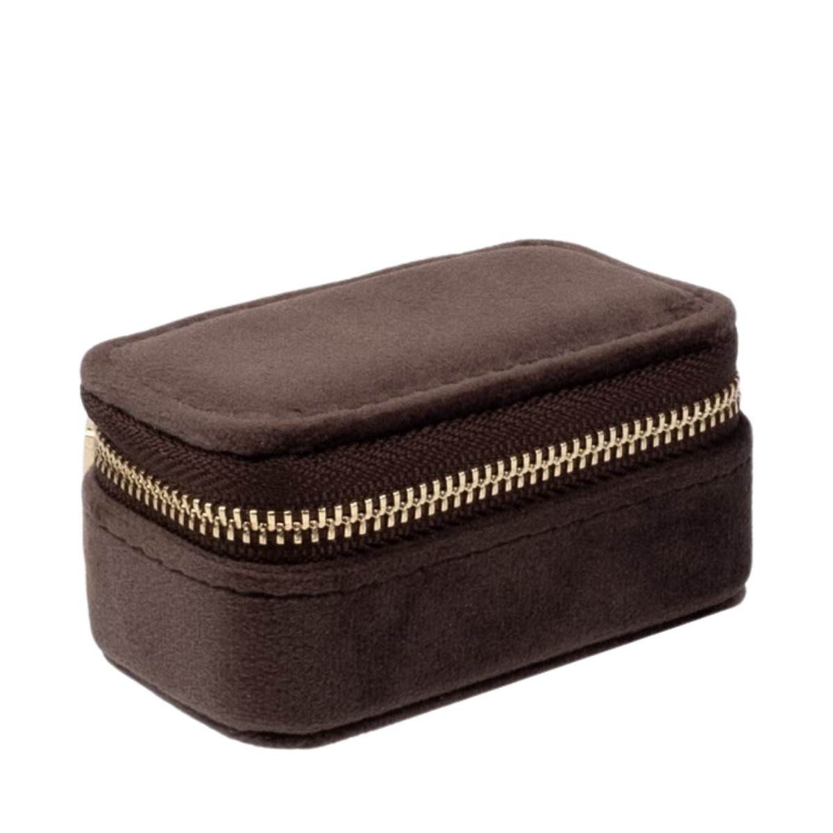Velvet Jewellery Box Micro - Chocolate brown