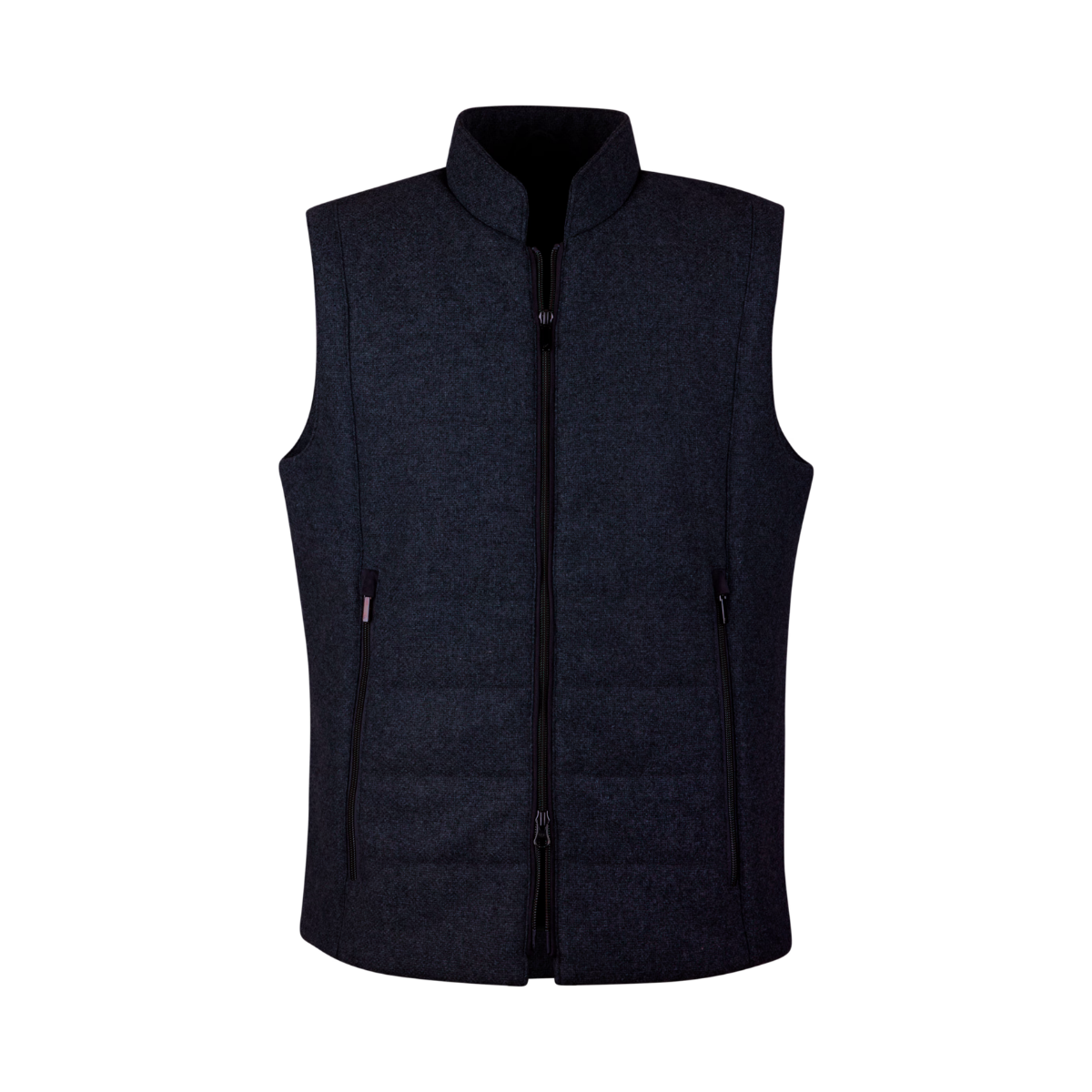 Vest Zip Alcantra Textured - Navy