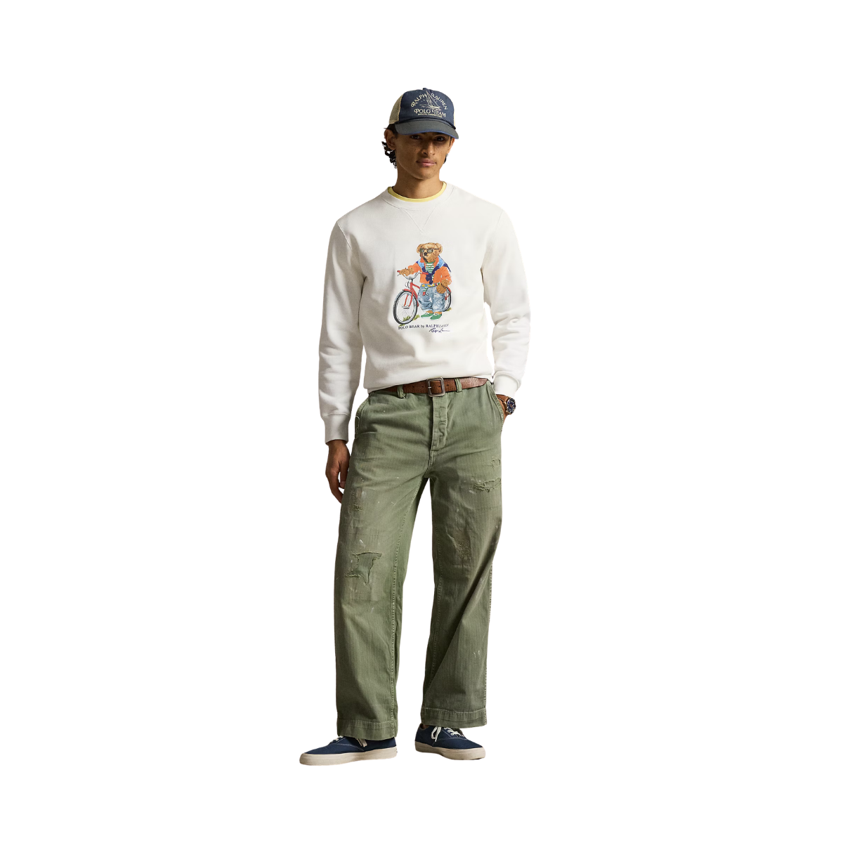 Knit Sweatshirt - White Summer Bear