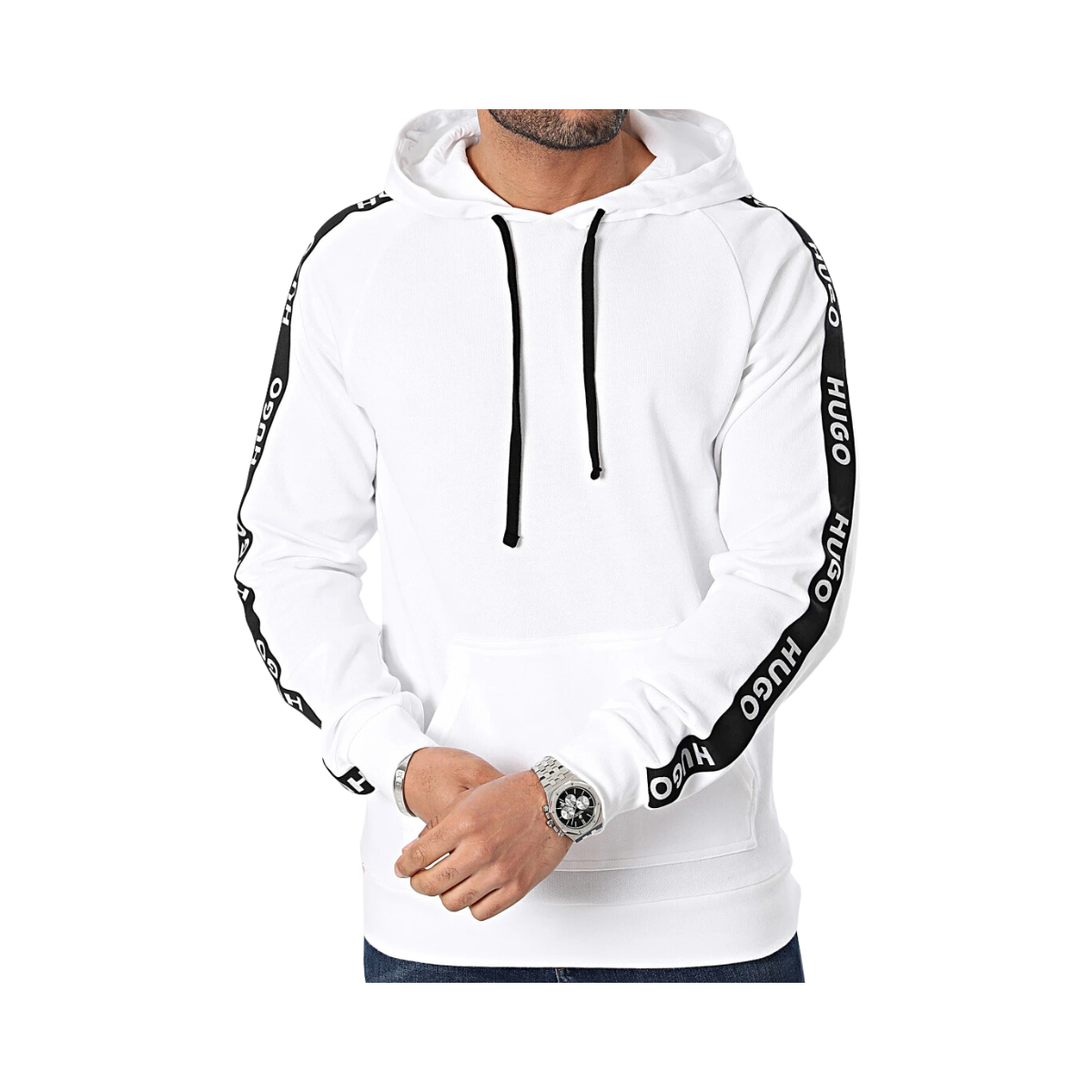 Sporty Logo Hoodie - White