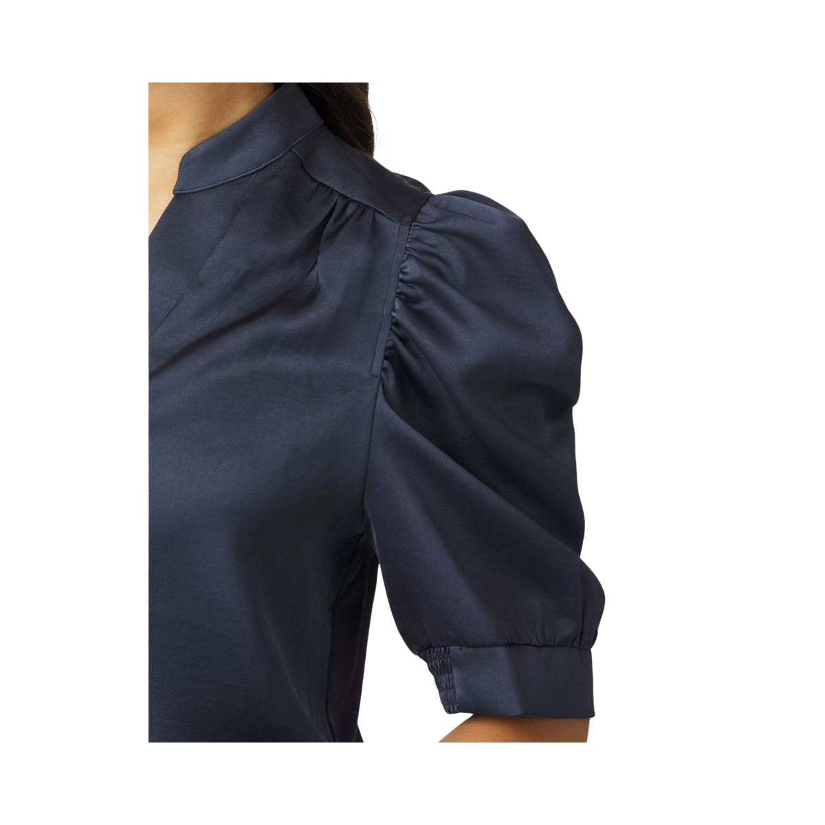 Roella Heavy Sateen Blouse - Midnight Blue