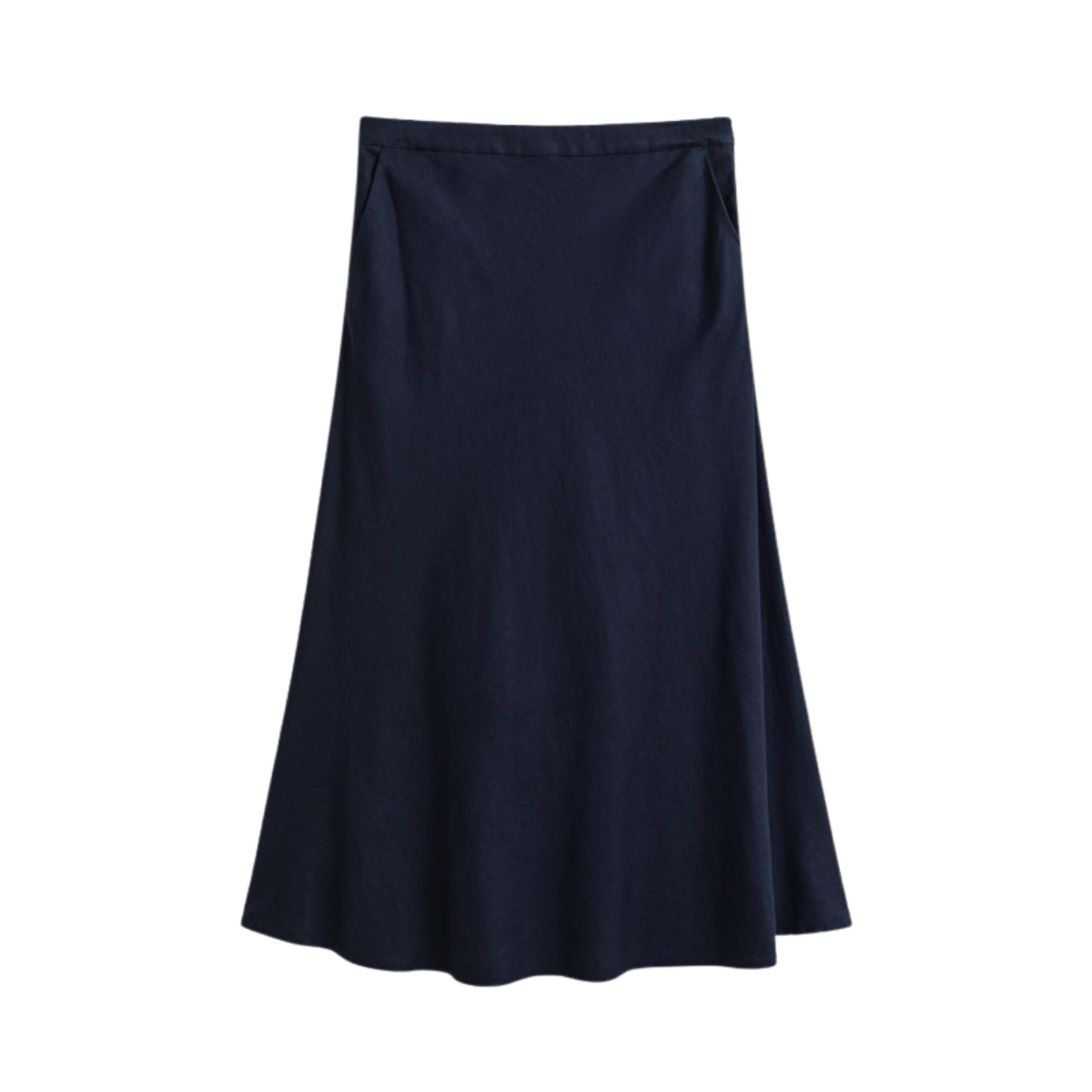 Flared Linen Blend Skirt - Evening Blue