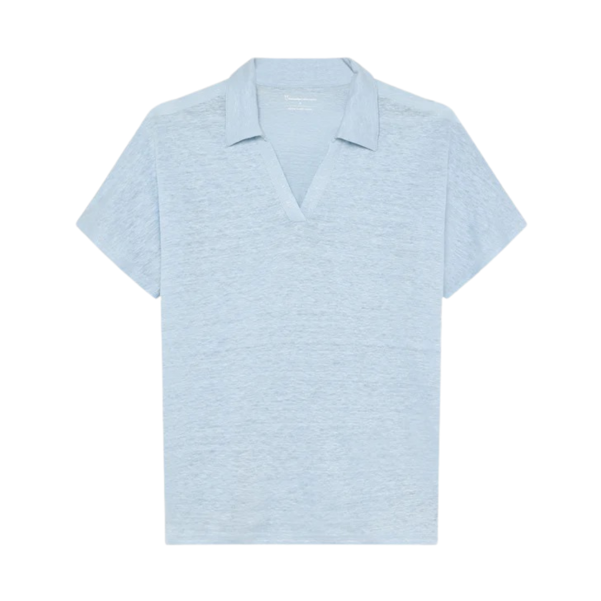 Linen Split Neck Polo - Skyway