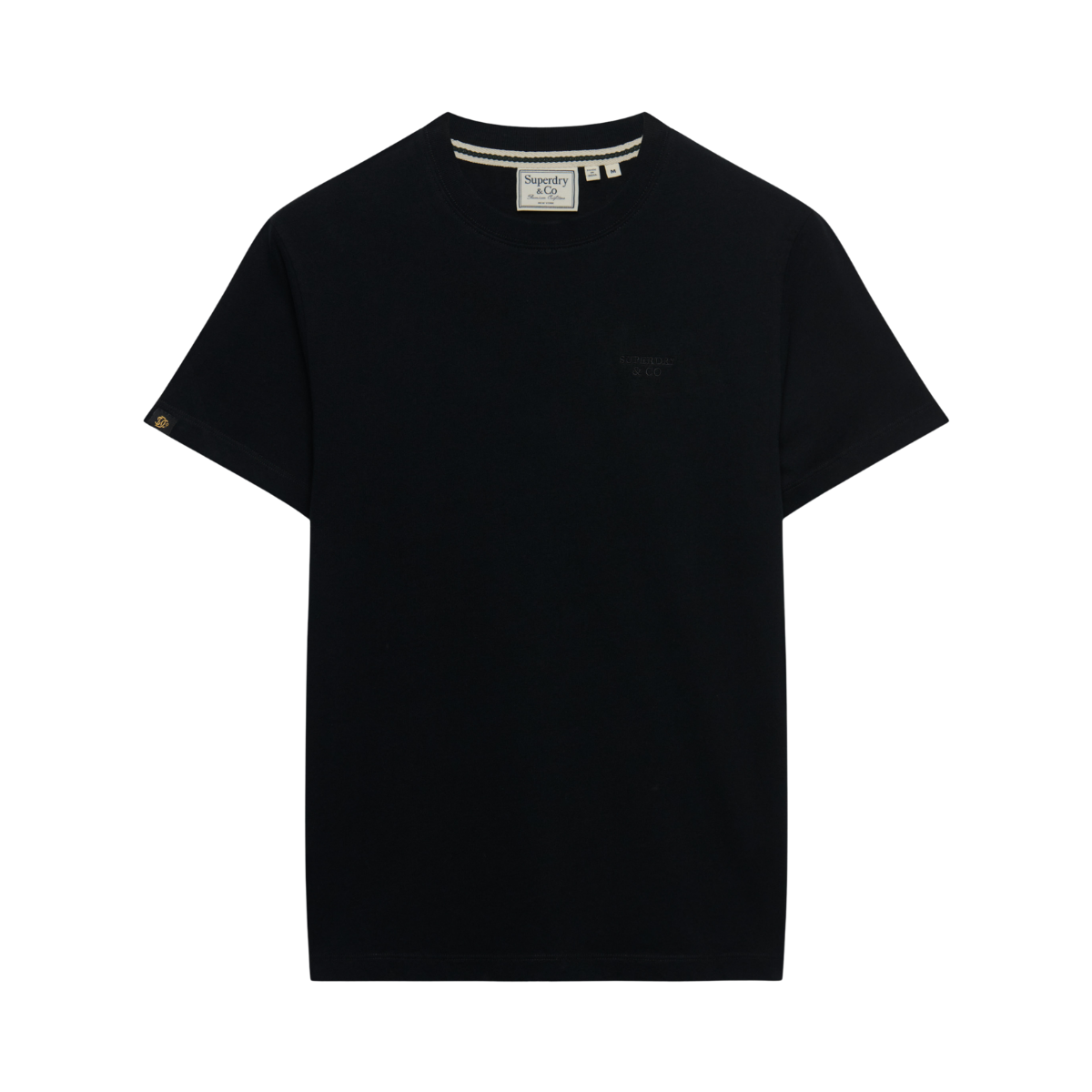 Essential Stacked Logo Emb Tee - Black/Black