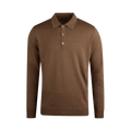 Knitted Polo Shirt Merino Wool - Brown