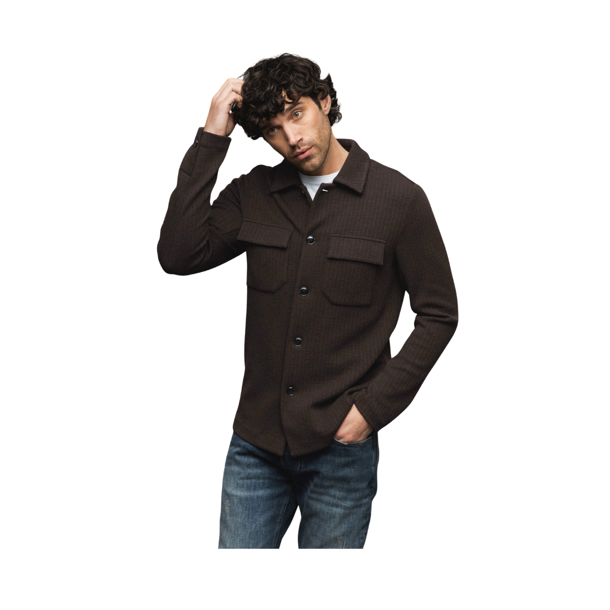 MMGAustin Knit Overshirt - Black Coffee