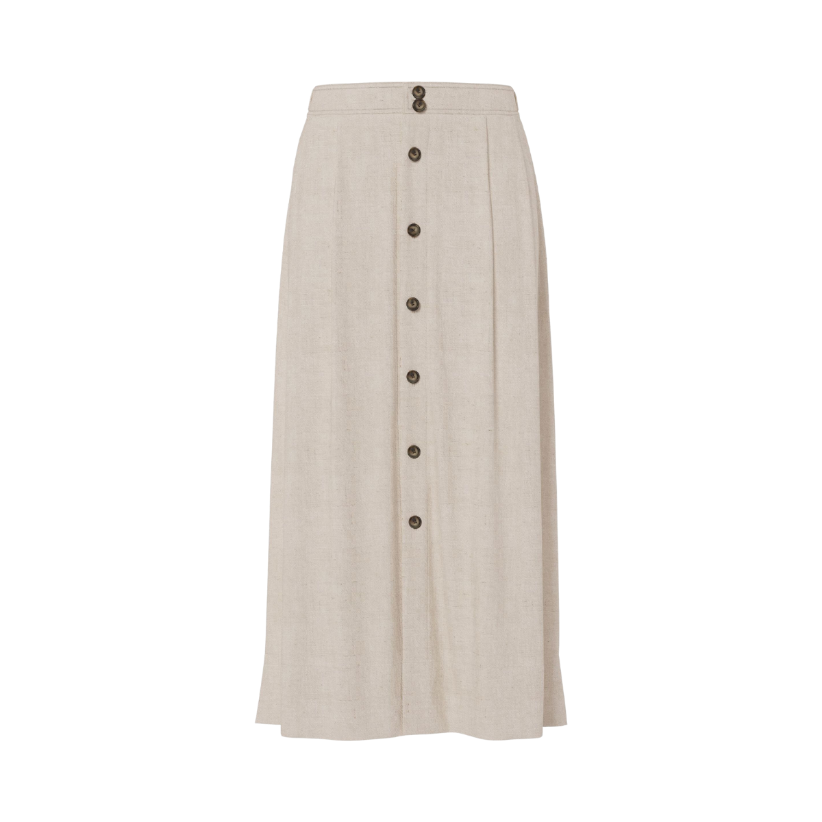 YASUsuma Linen Blend Long Skirt - White Pepper