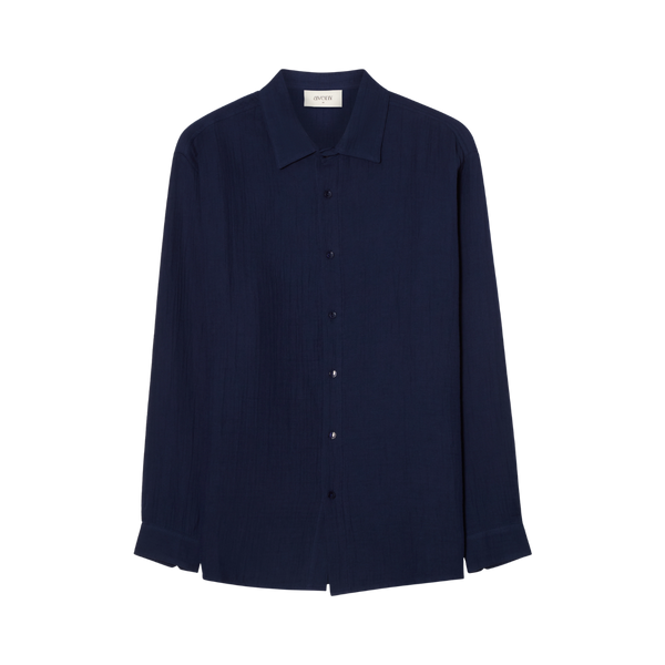 Hooper Cotton Crinkle Shirt - Total Eclipse