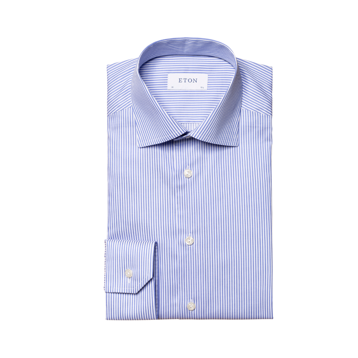 Fine Twill Striped Shirt Cut Away - Blue