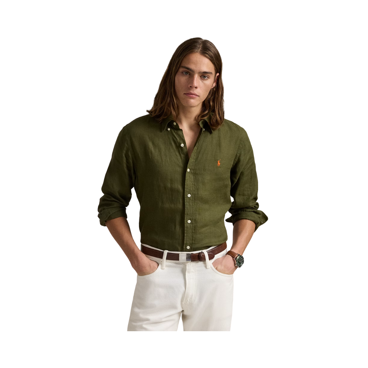 Long Sleeve Sport Shirt - New Olive