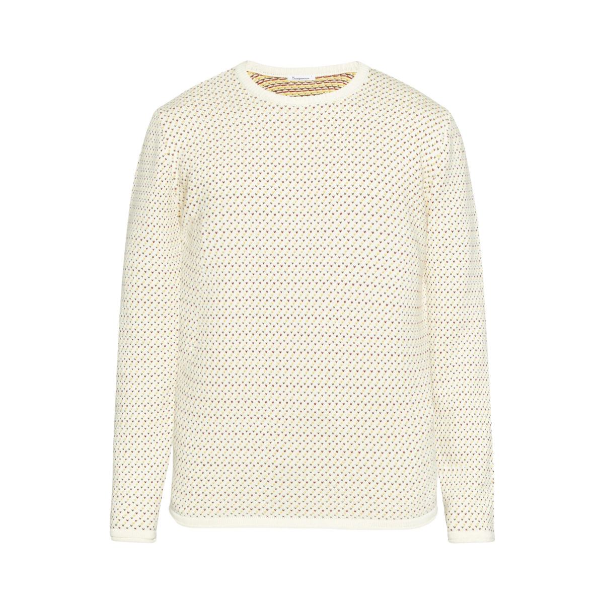 Jacquard Crew Neck Knit - White