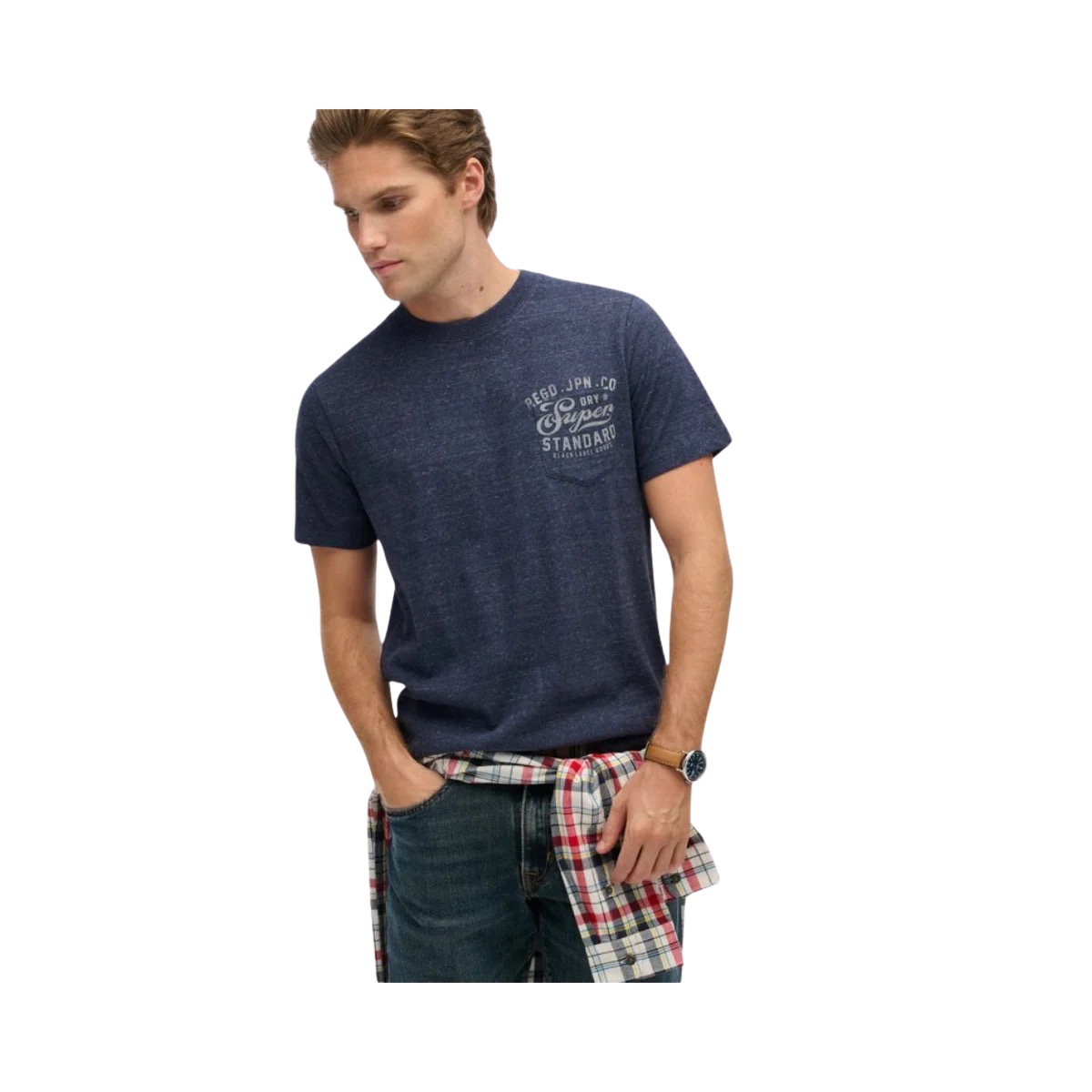 Industrial Relaxed Tee - 1AV Dark Indigo Blue Marl
