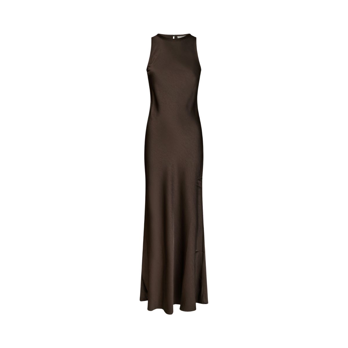 Celinie Heavy Sateen Dress - Dark Brown