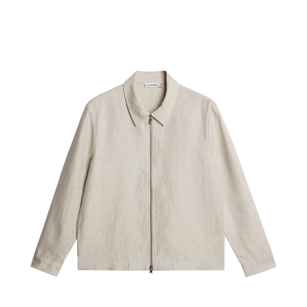 Julius Drape Linen Overshirt - Moonbeam