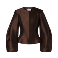 Vendela Balloon Sleeve Blouse - Dark Brown
