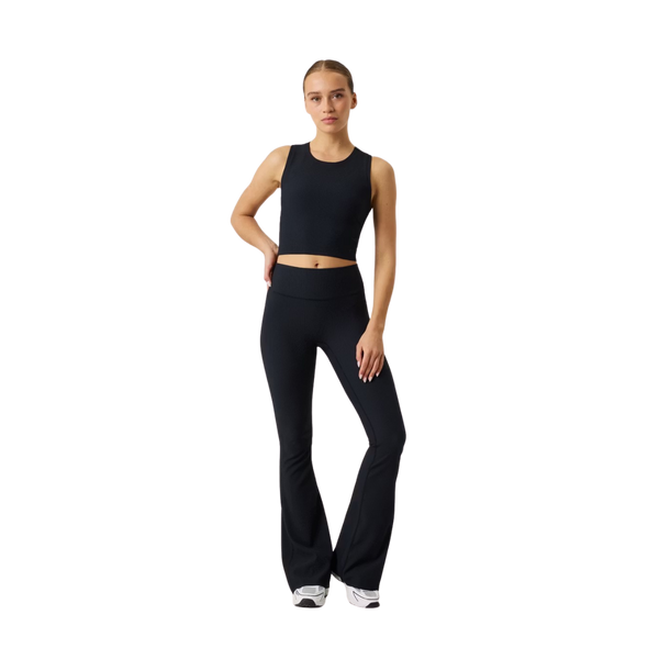 Studio Ribbed Flare Tights Regular - Black Beauty