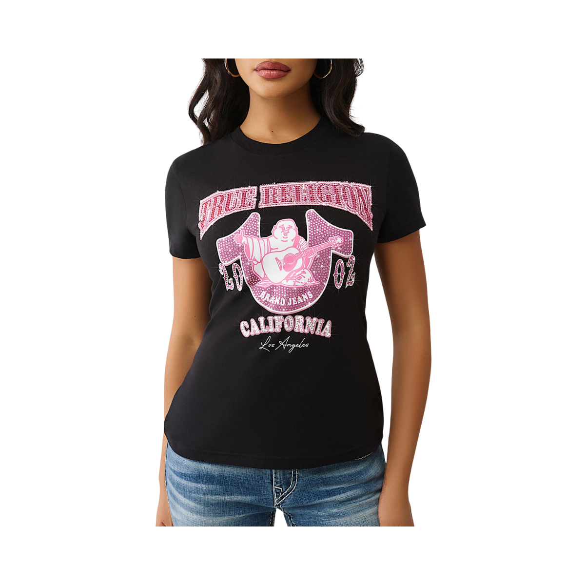 Buddha cystal Crew Tee - Jet Black