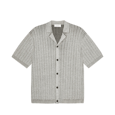 Evan Knitted Shirt - 320 Grey Melange