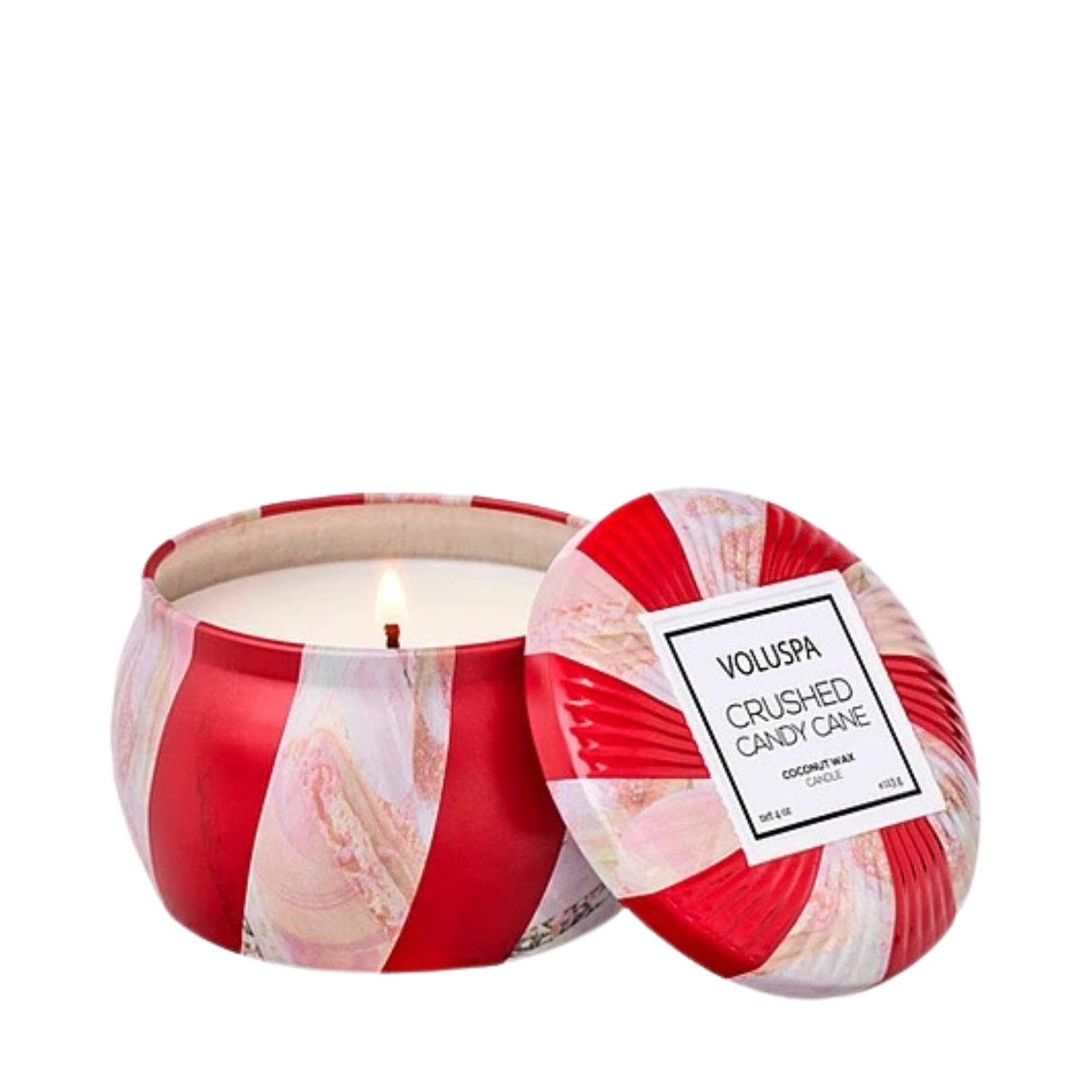 Mini Tin Candle - 6 Crushed Candy Cane