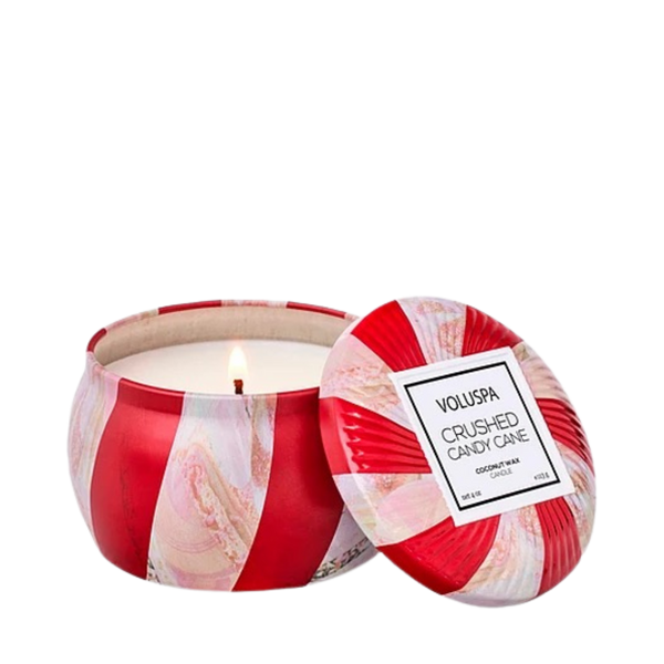 Mini Tin Candle - 6 Crushed Candy Cane
