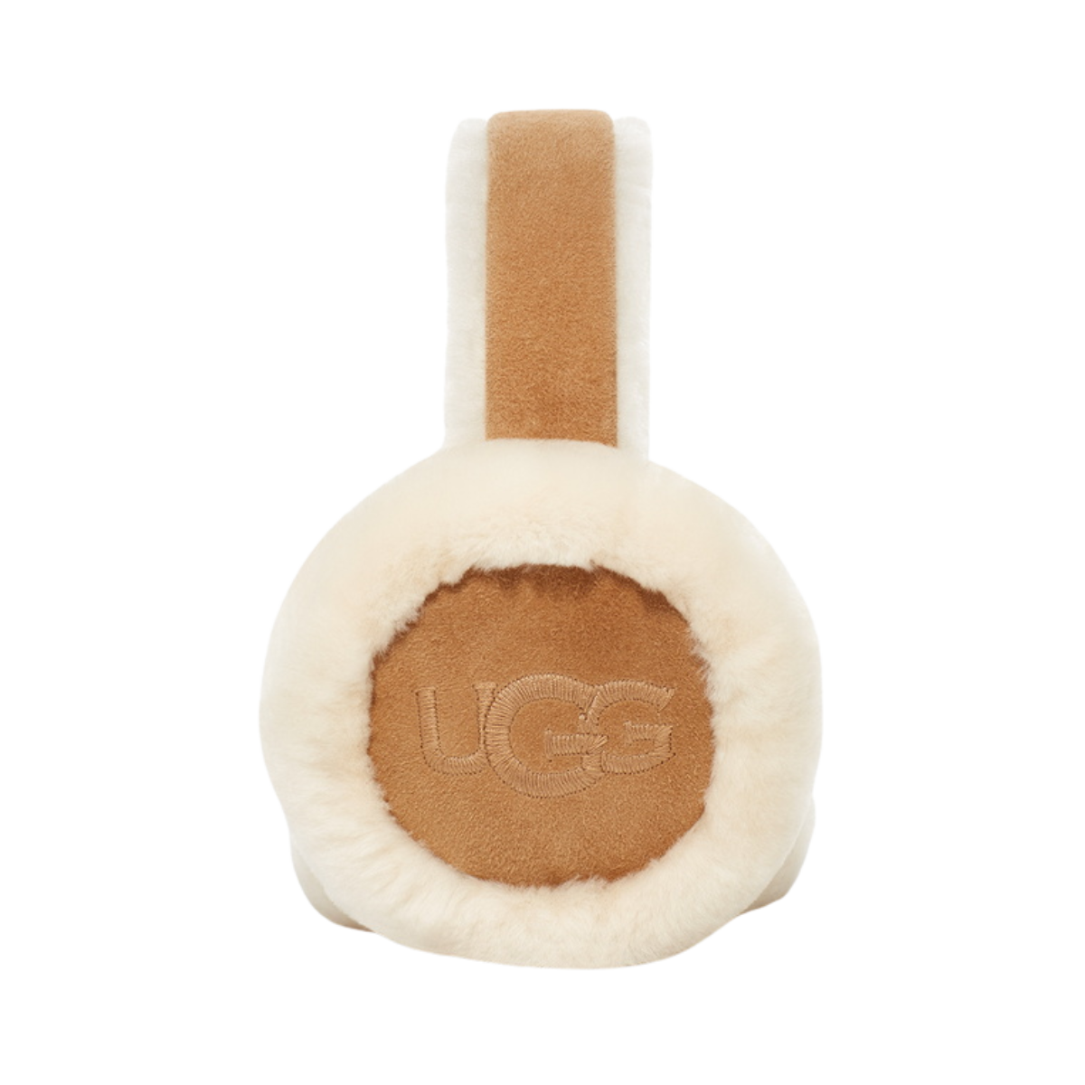Sheepskin Embroidery Logo Earmuff - Chestnut