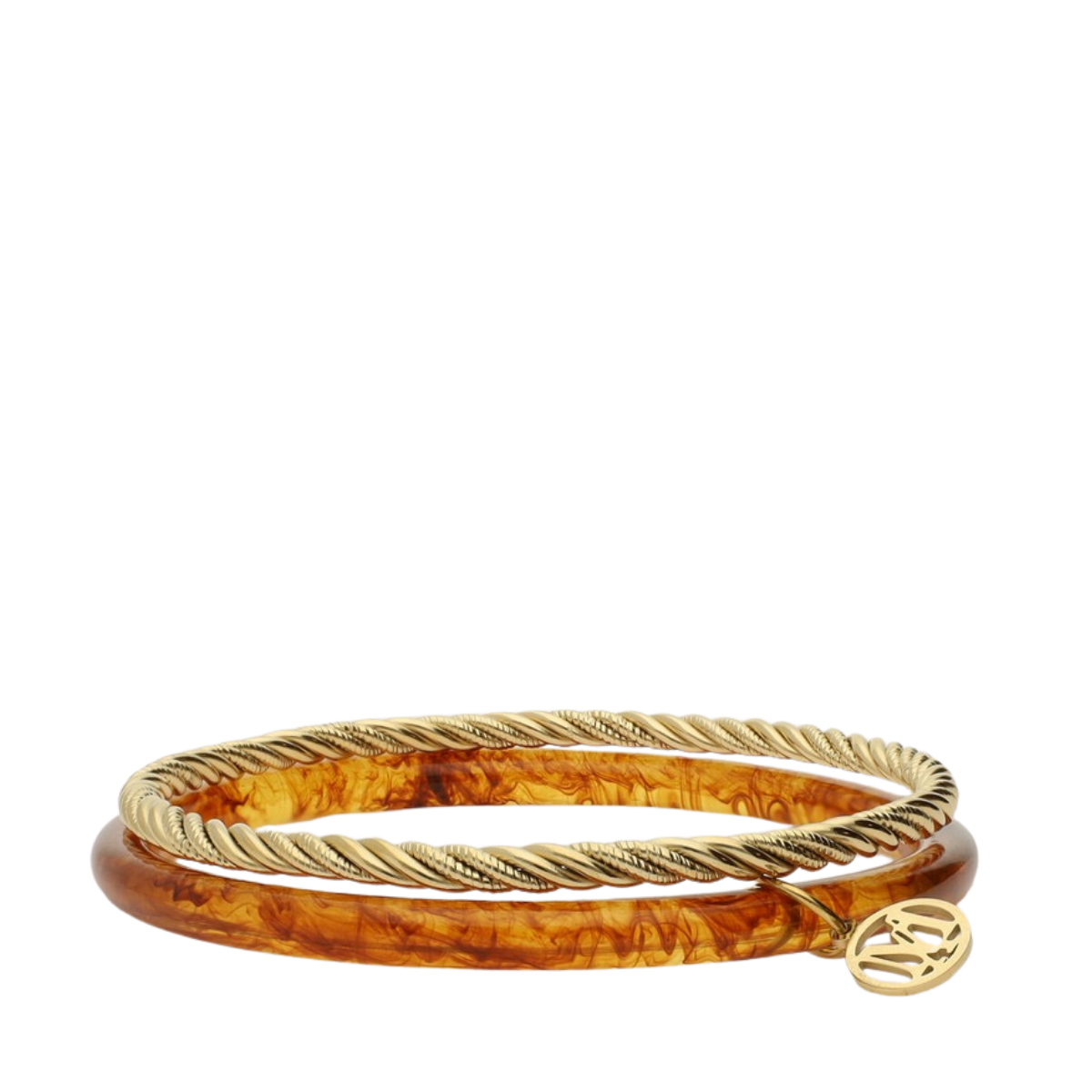 Bangle Set Thin Brown - Gold