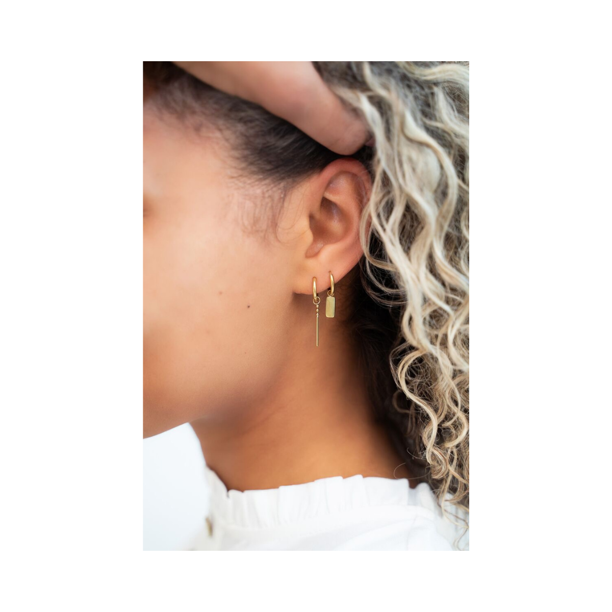 Oorringen Rechthoek - 1200 Gold