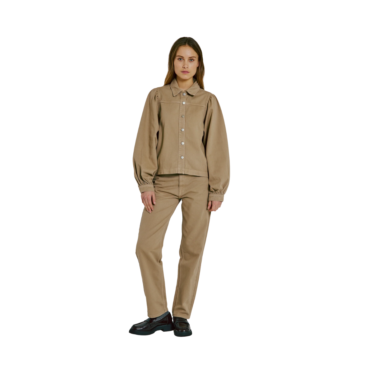 Kenzie Relaxed Belt Jeans - Dark Sand