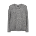 Thora V-Neck Knit - Grey Melange