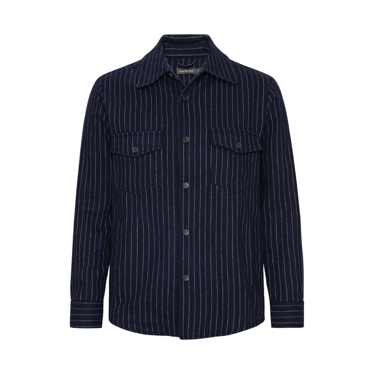 Woven Overshirt - Navy Pinstripe