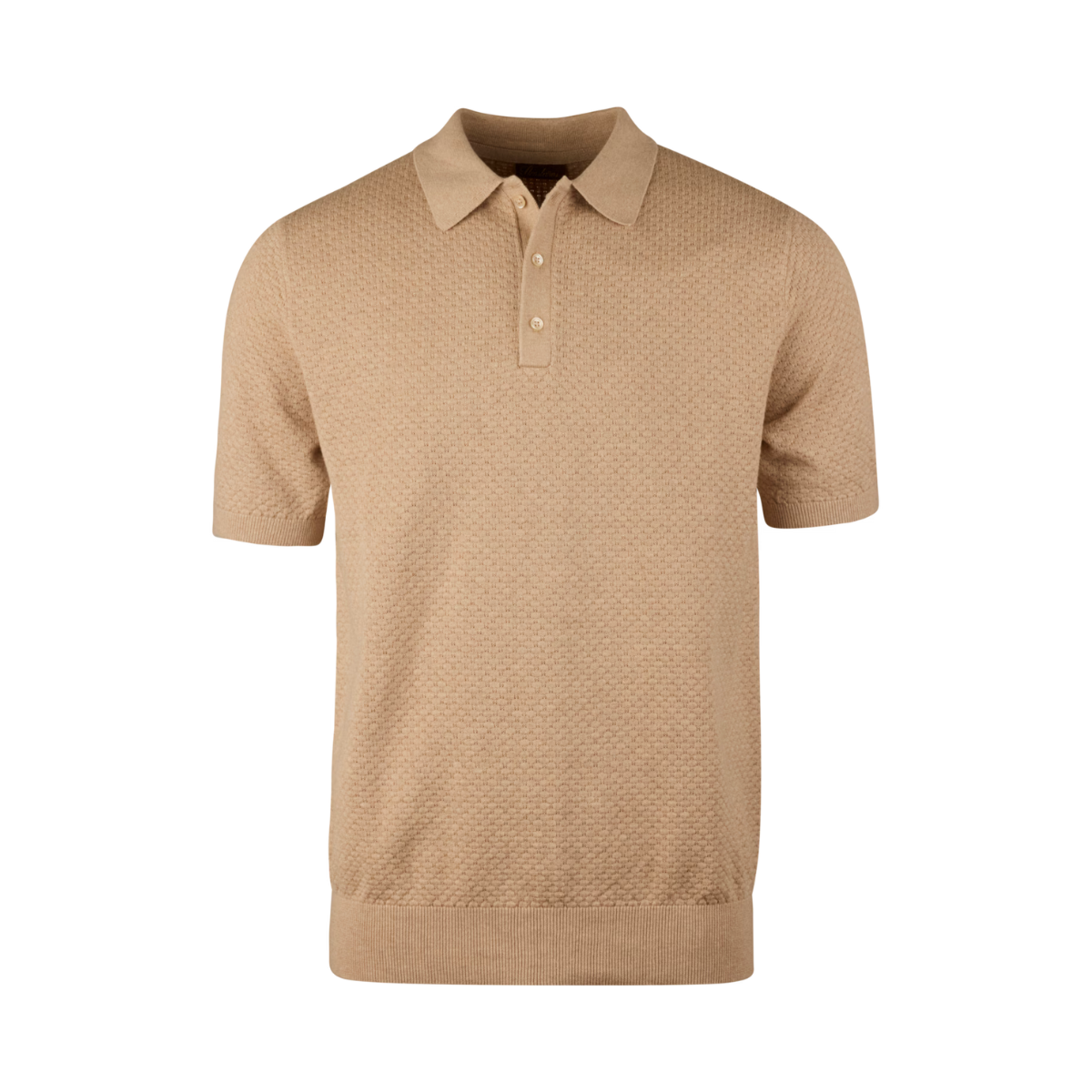 Polo Shirt Knitted Textured - Beige