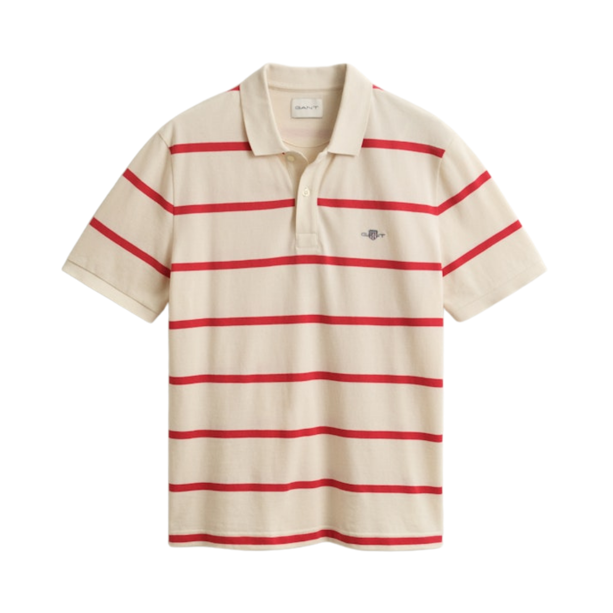 Striped SS Polo - Creamed White