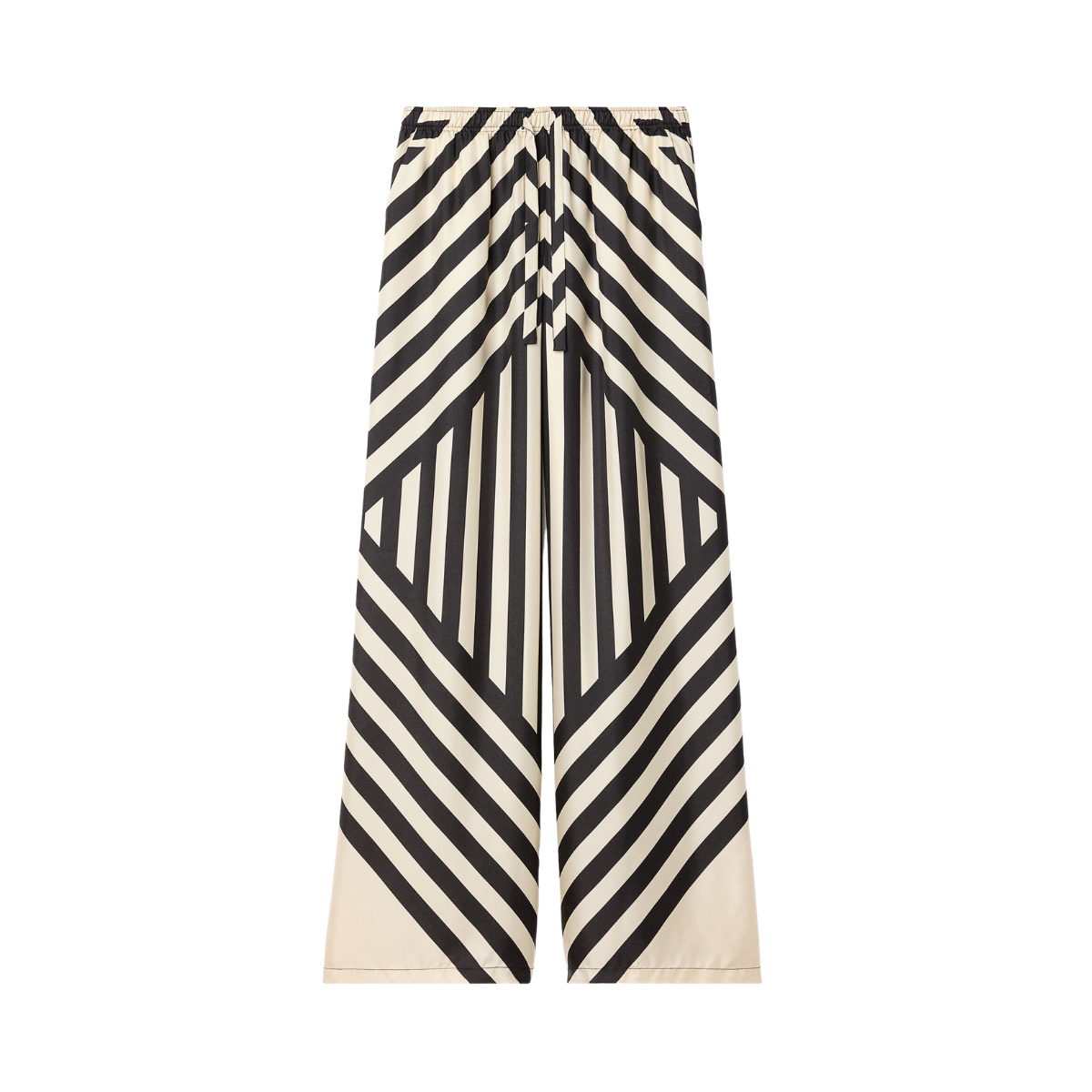Eve Relaxed Print Trousers - Black