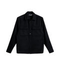 Flat Wool Overshirt - Black