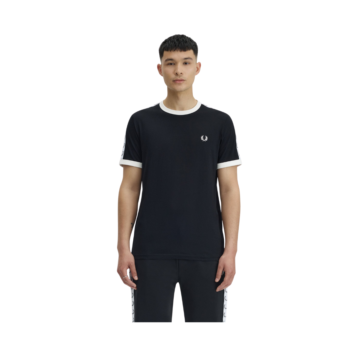 Taped Ringer T-Shirt - Black