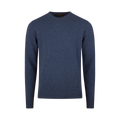 Sweater Knitted Crew Lambs Wool - Dark Blue