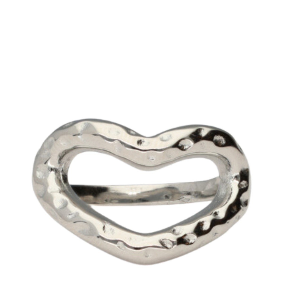 Ring Stmt Open Heart - Silver