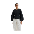 Vendela Balloon Sleeve Blouse - Black